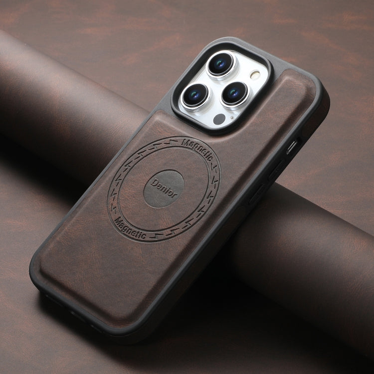 For iPhone 16 Denior A13 Skin Feel MagSafe Phone Case(Brown) - iPhone 16 Cases by Denior | Online Shopping South Africa | PMC Jewellery | Buy Now Pay Later Mobicred