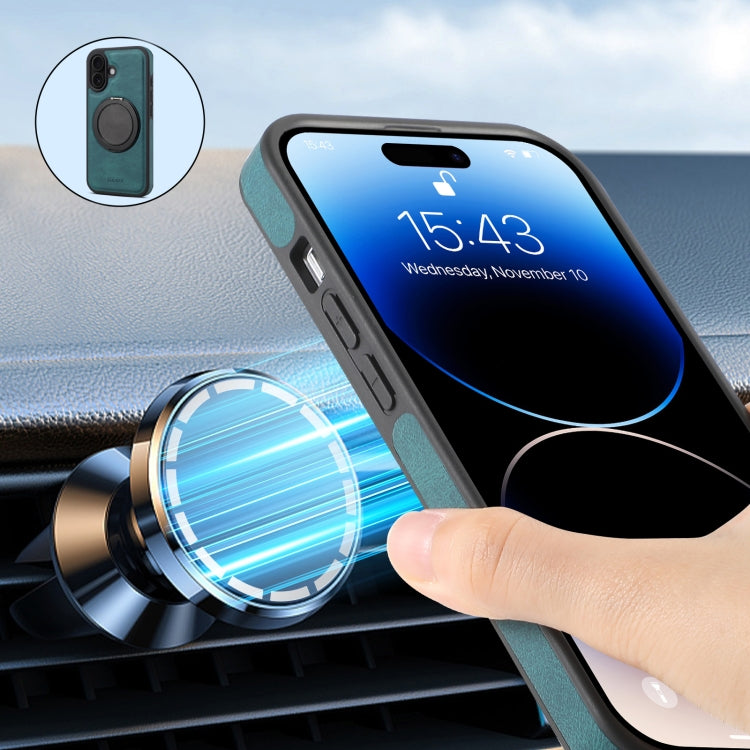 For iPhone 16 Plus Denior A14 Skin Feel Rotating Holder MagSafe Phone Case(Blue) - iPhone 16 Plus Cases by Denior | Online Shopping South Africa | PMC TechLife | Buy Now Pay Later Mobicred