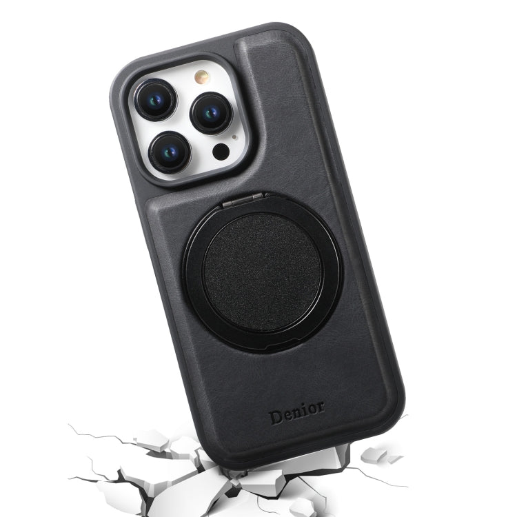 For iPhone 16 Plus Denior A14 Skin Feel Rotating Holder MagSafe Phone Case(Black) - free shipping - PMC TechLife - Order now!