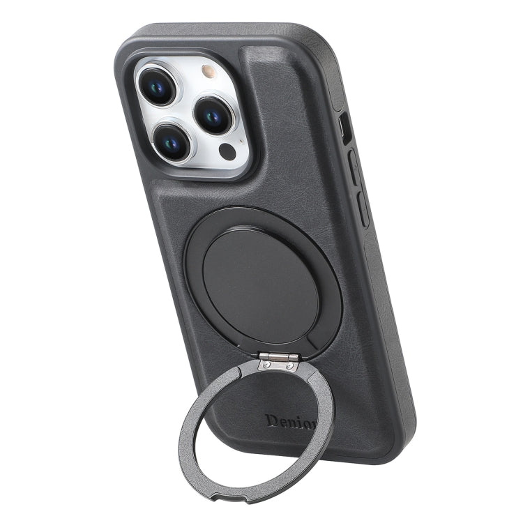 For iPhone 16 Pro Denior A14 Skin Feel Rotating Holder MagSafe Phone Case(Black) - iPhone 16 Pro Cases by Denior | Online Shopping South Africa | PMC TechLife | Buy Now Pay Later Mobicred