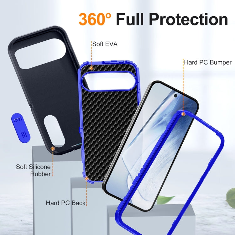 For Google Pixel 9 Pro Rugged PC + Silicone Phone Case with Holder(Dark Blue+Royal Blue) - Google Cases by PMC Jewellery | Online Shopping South Africa | PMC Jewellery | Buy Now Pay Later Mobicred