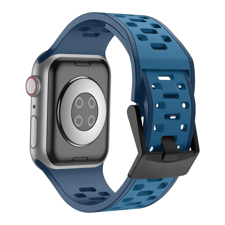 For Apple Watch Series 9 45mm Meteorite Two-color Silicone Watch Band(Navy Blue) - free shipping - PMc TechLife - Order now!