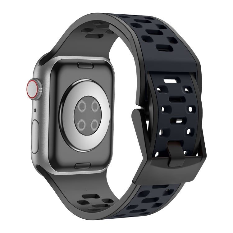 For Apple Watch Series 8 45mm Meteorite Two-color Silicone Watch Band(Black Grey) - free shipping - PMc TechLife - Order now!
