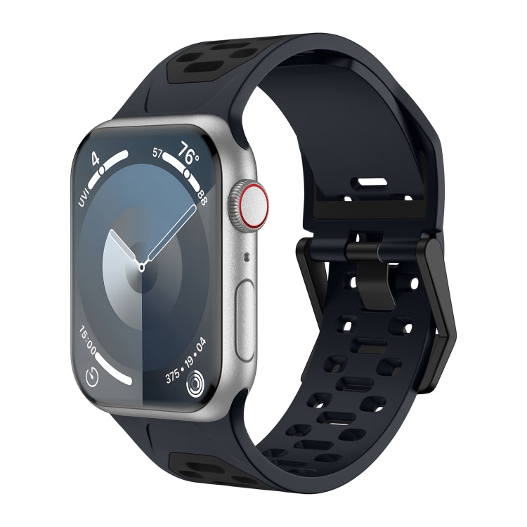 For Apple Watch Series 8 45mm Meteorite Two-color Silicone Watch Band(Grey Black) - free shipping - PMc TechLife - Order now!
