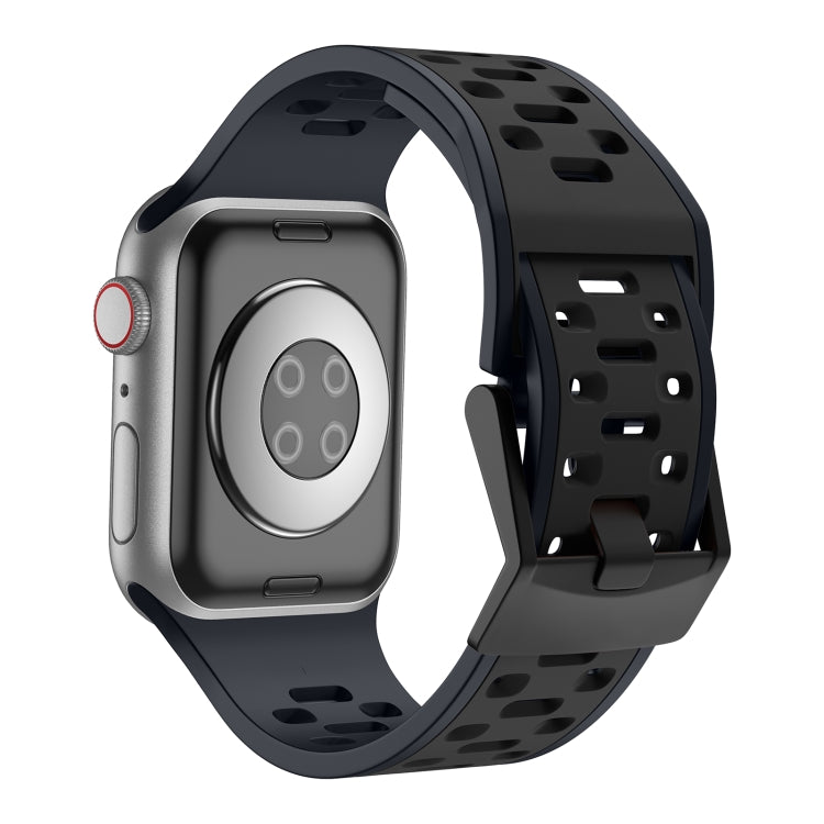 For Apple Watch SE 44mm Meteorite Two-color Silicone Watch Band(Grey Black) - free shipping - PMc TechLife - Order now!