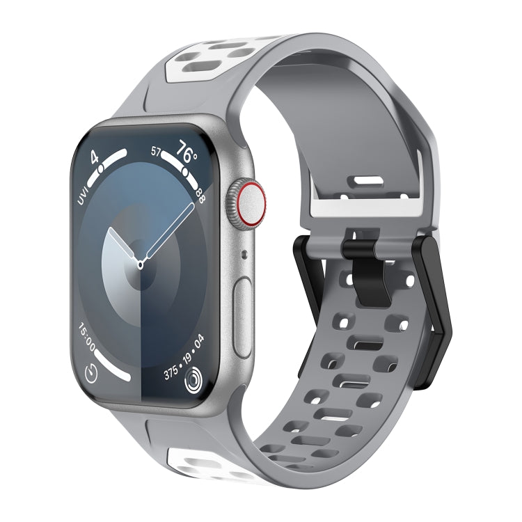 For Apple Watch Series 3 42mm Meteorite Two-color Silicone Watch Band(Grey White) - free shipping - PMc TechLife - Order now!
