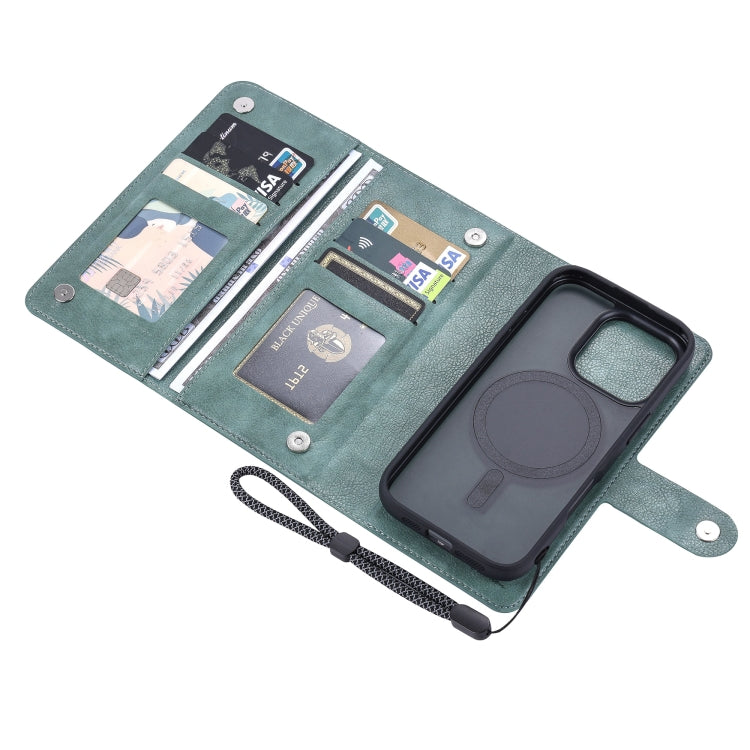 For iPhone 16 Pro ViLi GVA Series MagSafe Magnetic RFID Leather Phone Case(Green) - iPhone 16 Pro Cases by ViLi | Online Shopping South Africa | PMC TechLife | Buy Now Pay Later Mobicred