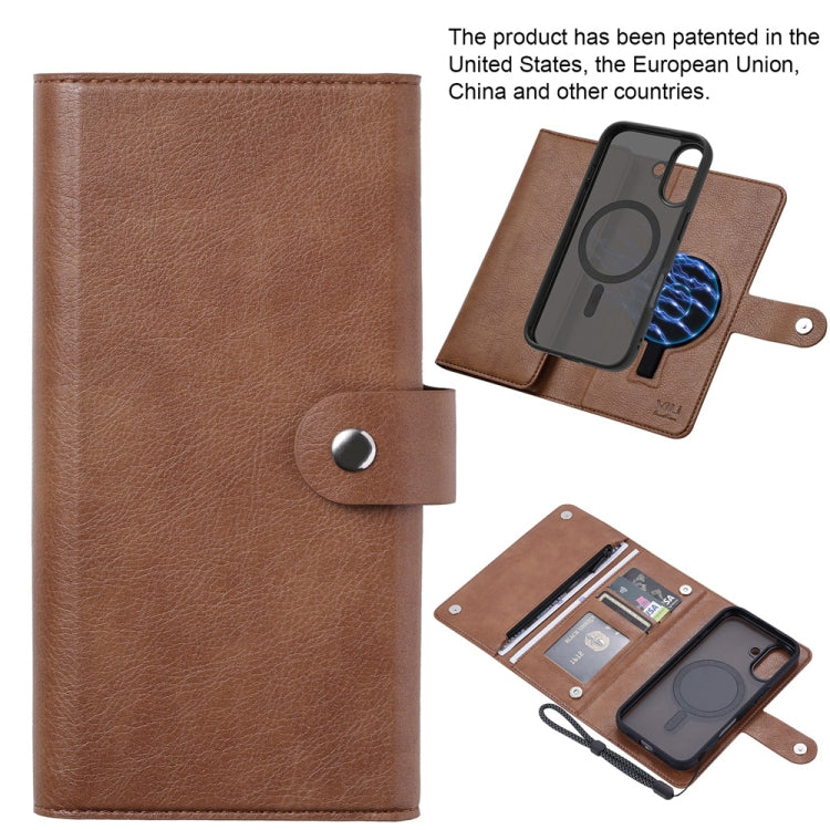 For iPhone 16 ViLi GVS Series MagSafe Magnetic RFID Leather Phone Case(Brown) - iPhone 16 Cases by ViLi | Online Shopping South Africa | PMC TechLife | Buy Now Pay Later Mobicred