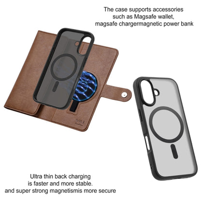 For iPhone 16 Plus ViLi GVB Series MagSafe Magnetic RFID Leather Phone Case(Brown) - iPhone 16 Plus Cases by ViLi | Online Shopping South Africa | PMC Jewellery | Buy Now Pay Later Mobicred