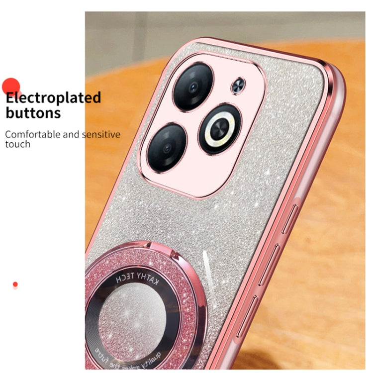 For Tecno Spark Go 2024 Plated Gradient Glitter Round Holder TPU Phone Case(Purple) - Tecno Cases by PMC Jewellery | Online Shopping South Africa | PMC Jewellery | Buy Now Pay Later Mobicred