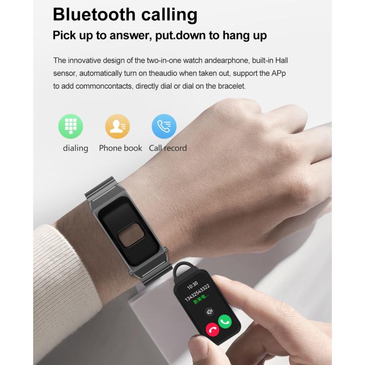 B7 Pro 1.5 inch 2 in 1 Bluetooth Earphone Silicone Strap Smart Watch, Support Heart Rate / Sleep Monitoring(Black) - free shipping - PMC TechLife - Order now!