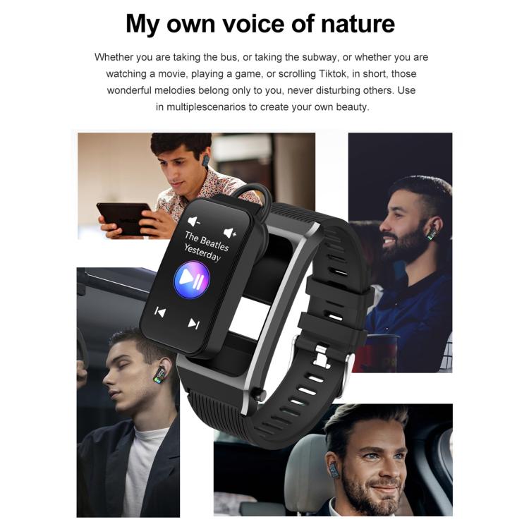 B7 Pro 1.5 inch 2 in 1 Bluetooth Earphone Silicone Strap Smart Watch, Support Heart Rate / Sleep Monitoring(Black) - free shipping - PMC TechLife - Order now!