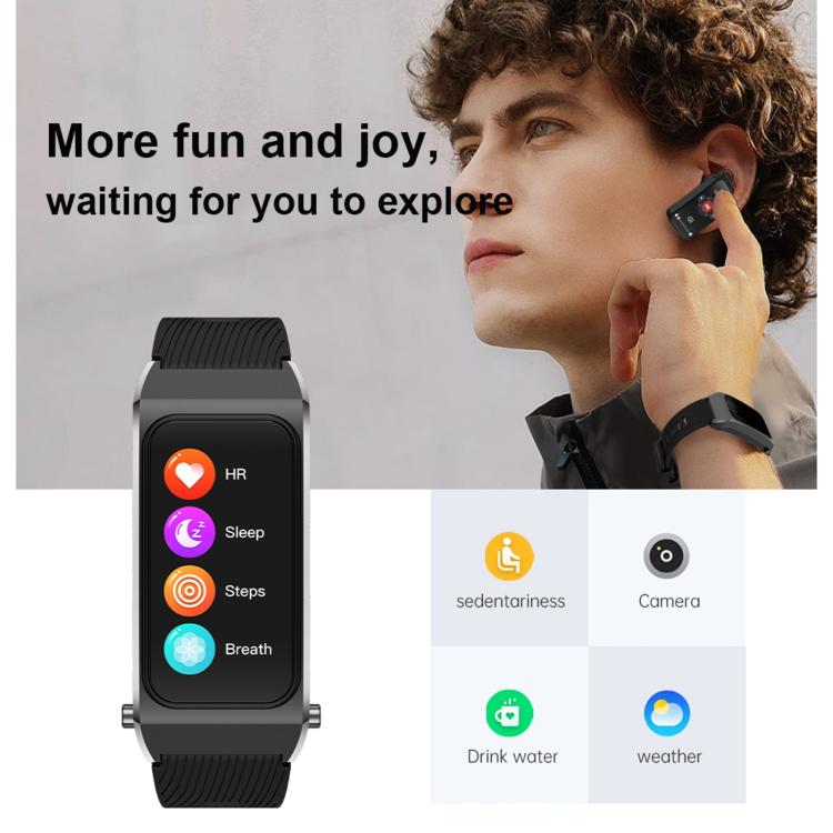 B7 Pro 1.5 inch 2 in 1 Bluetooth Earphone Silicone Strap Smart Watch, Support Heart Rate / Sleep Monitoring(Black) - free shipping - PMC TechLife - Order now!