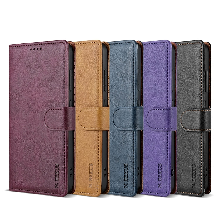 For iPhone 16 Pro N.BEKUS CSJ-P1 Solid Color Leather Phone Case(Black) - iPhone 16 Pro Cases by N.BEKUS | Online Shopping South Africa | PMC TechLife | Buy Now Pay Later Mobicred