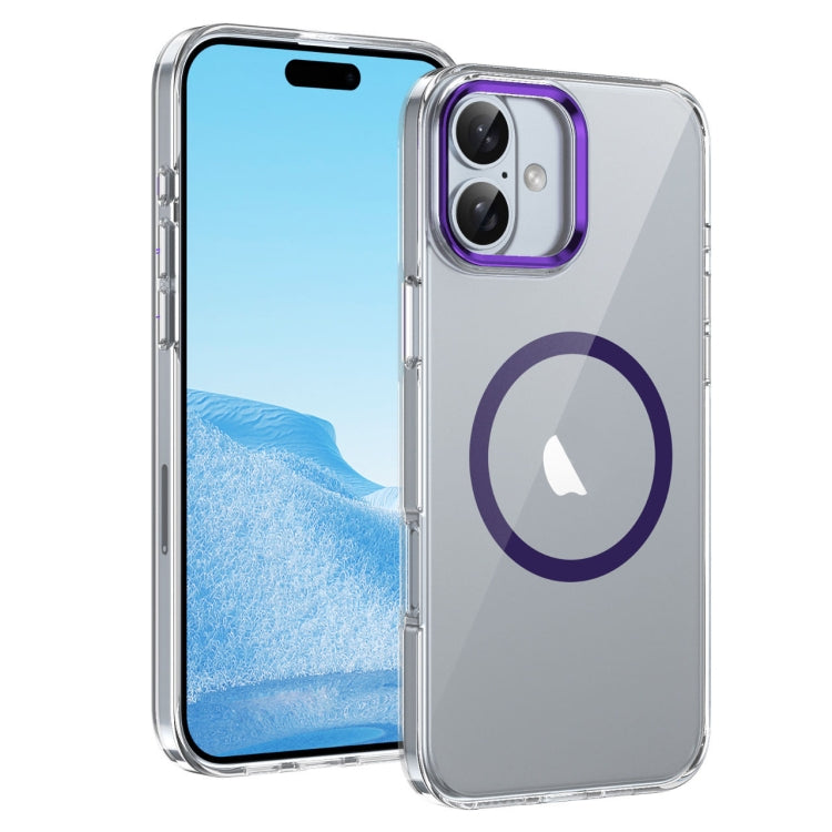 For iPhone 16 Plus Ice Feel HD Transparent MagSafe PC Full Coverage Phone Case(Purple) - iPhone 16 Plus Cases by PMC TechLife | Online Shopping South Africa | PMC TechLife | Buy Now Pay Later Mobicred