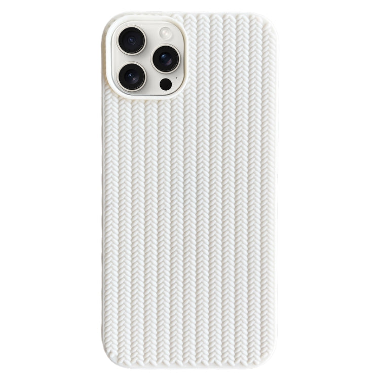For iPhone 16 Pro Weave Texture TPU Phone Case(White) - iPhone 16 Pro Cases by PMC TechLife | Online Shopping South Africa | PMC TechLife | Buy Now Pay Later Mobicred