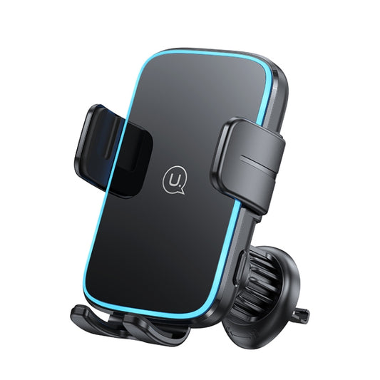 USAMS CD230 15W Accurate Aligment Wireless Charging Car Phone Holder with Suction Cup(Black) - Wireless Charger Holders by USAMS | Online Shopping South Africa | PMC Jewellery | Buy Now Pay Later Mobicred