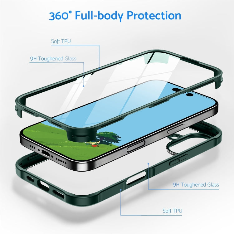 For iPhone 16 Double-sided Plastic Glass Phone Protective Case(Black) - iPhone 16 Cases by PMC TechLife | Online Shopping South Africa | PMC TechLife | Buy Now Pay Later Mobicred