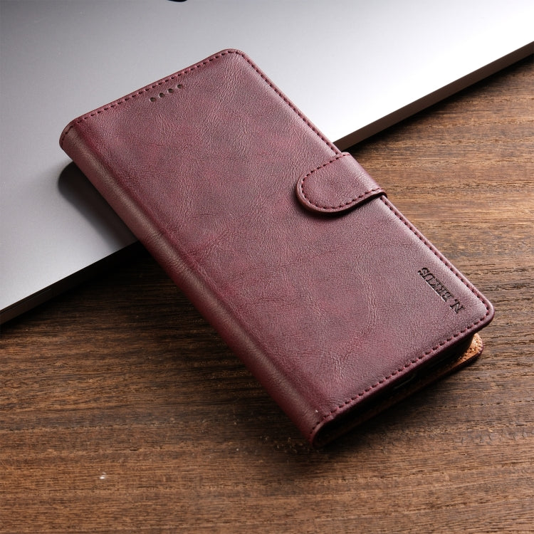 For Motorola Moto G Play 2024 N.BEKUS CSJ-P1 Solid Color Leather Phone Case(Wine Red) - Motorola Cases by N.BEKUS | Online Shopping South Africa | PMC Jewellery | Buy Now Pay Later Mobicred