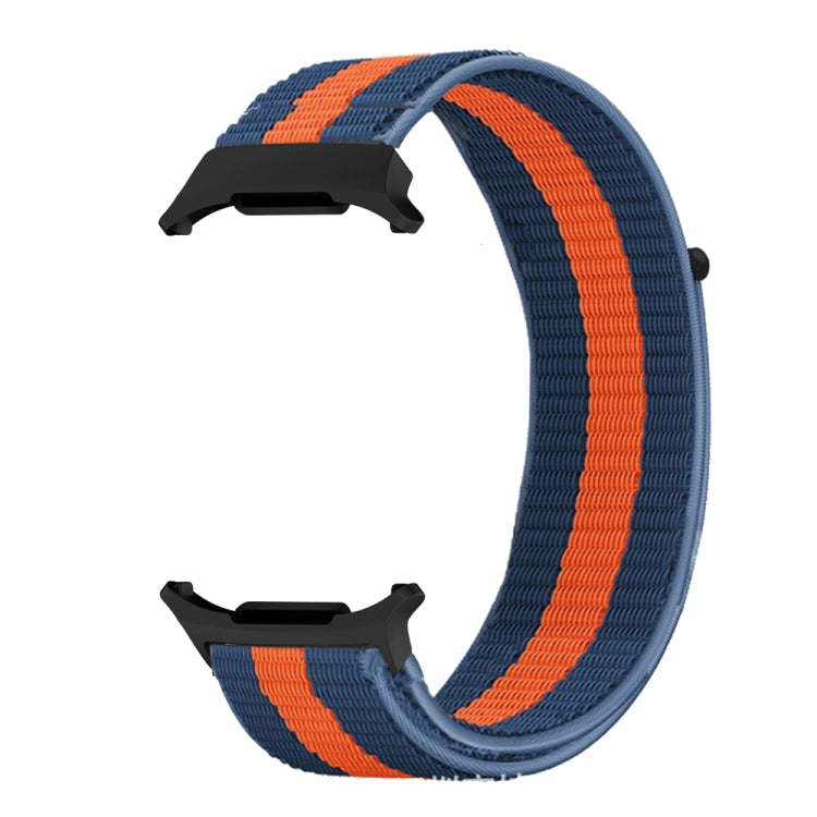 For Samsung Galaxy Watch Ultra 47mm Plastic Connector Nylon Loop Watch Band(Blue Orange Blue) - Watch Bands by PMC Jewellery | Online Shopping South Africa | PMC Jewellery | Buy Now Pay Later Mobicred