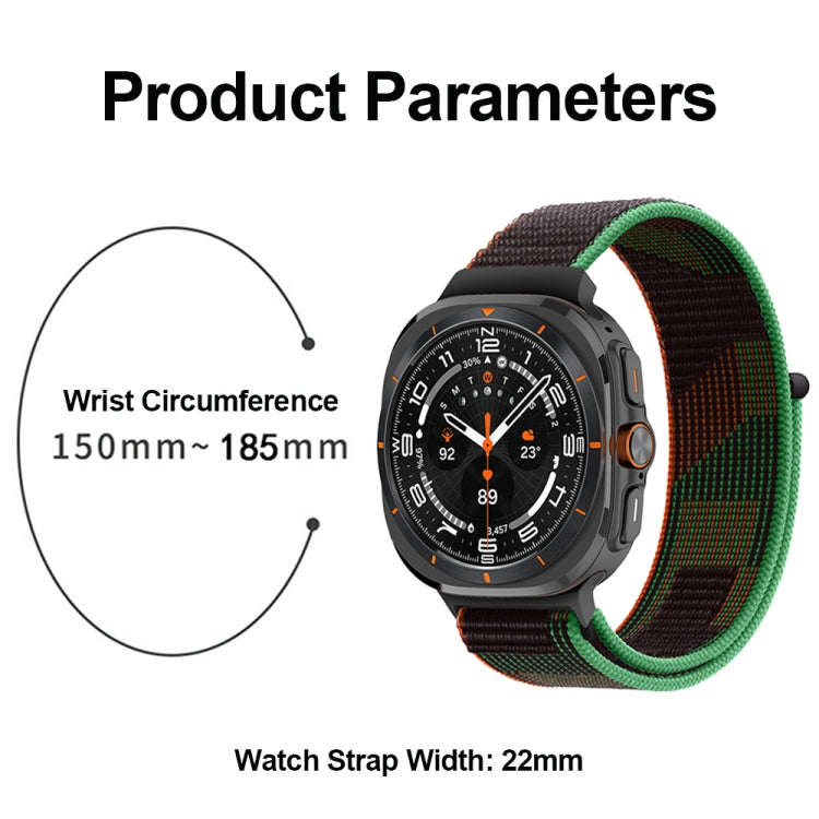 For Samsung Galaxy Watch Ultra 47mm Plastic Connector Nylon Loop Watch Band(Colorful) - Watch Bands by PMC Jewellery | Online Shopping South Africa | PMC Jewellery | Buy Now Pay Later Mobicred