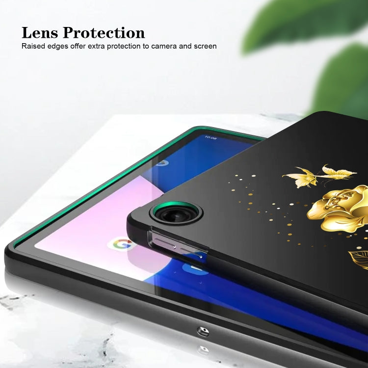 For Huawei MatePad SE 11 2024 Color Painting Pattern Smart Tablet TPU Case(Black Rose) - Huawei by PMC Jewellery | Online Shopping South Africa | PMC Jewellery | Buy Now Pay Later Mobicred