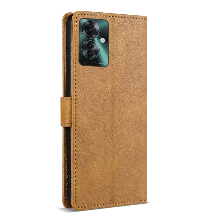 For OPPO Reno11 F 5G N.BEKUS CSJ-P1 Solid Color Leather Phone Case(Brown) - OPPO Cases by N.BEKUS | Online Shopping South Africa | PMC Jewellery | Buy Now Pay Later Mobicred