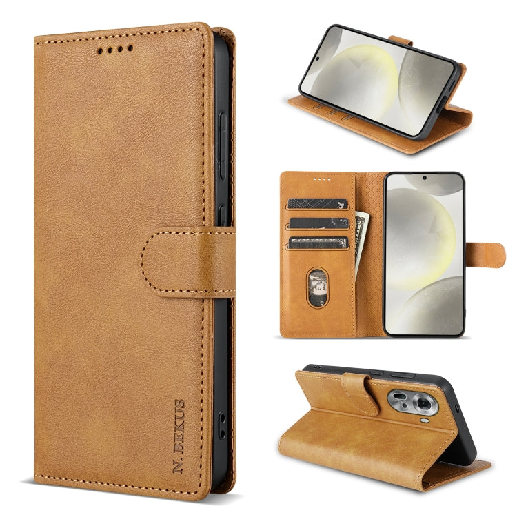 For OPPO Reno11 Pro 5G Global N.BEKUS CSJ-P1 Solid Color Leather Phone Case(Brown) - Reno11 Pro Cases by N.BEKUS | Online Shopping South Africa | PMC Jewellery | Buy Now Pay Later Mobicred