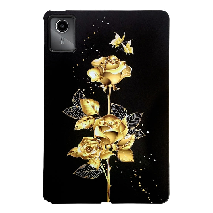 For Lenovo Tab M11 / Xiaoxin Pad 2024 Color Painting Pattern Smart Tablet TPU Case(Golden Rose) - Lenovo by PMC Jewellery | Online Shopping South Africa | PMC Jewellery | Buy Now Pay Later Mobicred