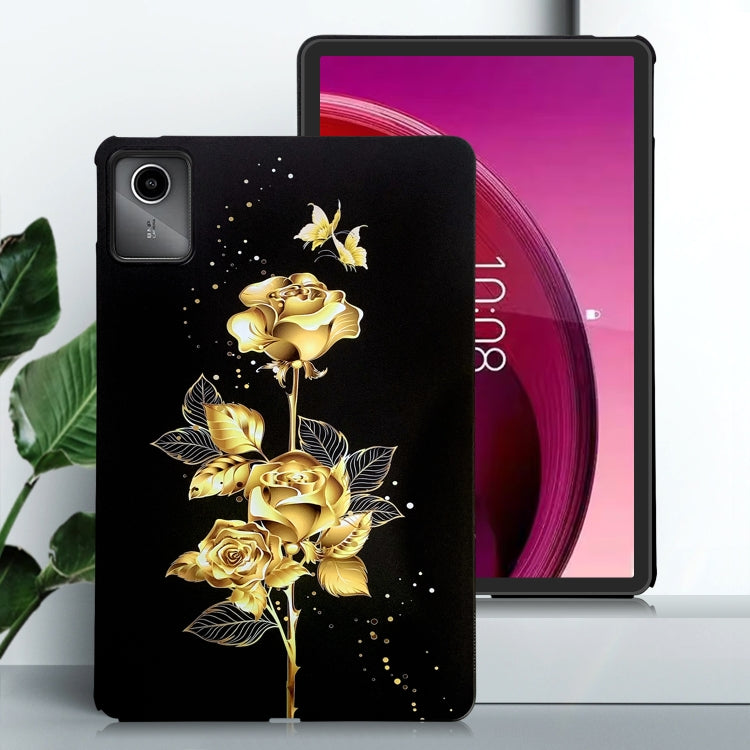 For Lenovo Tab M11 / Xiaoxin Pad 2024 Color Painting Pattern Smart Tablet TPU Case(Golden Rose) - Lenovo by PMC Jewellery | Online Shopping South Africa | PMC Jewellery | Buy Now Pay Later Mobicred