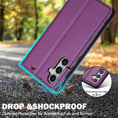 For Samsung Galaxy S24 5G LC.IMEEKE L1 Series Frosted Fine Texture PU Phone Case(Purple) - Galaxy S24 5G Cases by LC.IMEEKE | Online Shopping South Africa | PMC Jewellery | Buy Now Pay Later Mobicred