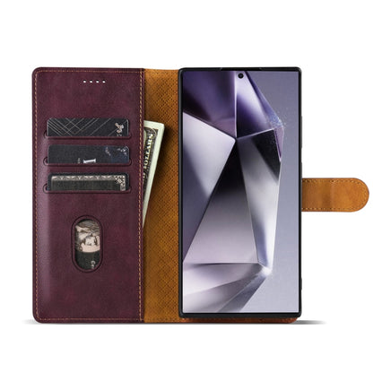 For Samsung Galaxy S24 Ultra 5G N.BEKUS CSJ-P1 Solid Color Leather Phone Case(Wine Red) - Galaxy S24 Ultra 5G Cases by N.BEKUS | Online Shopping South Africa | PMC Jewellery | Buy Now Pay Later Mobicred