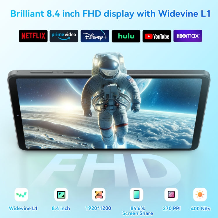 HEADWOLF Fpad5 Pro 4G LTE Tablet PC, 8GB+256GB, 8.4 inch Android 14 MT6789 Octa Core Support Dual SIM, Global Version with Google Play(Black) - Other by HEADWOLF | Online Shopping South Africa | PMC Jewellery | Buy Now Pay Later Mobicred