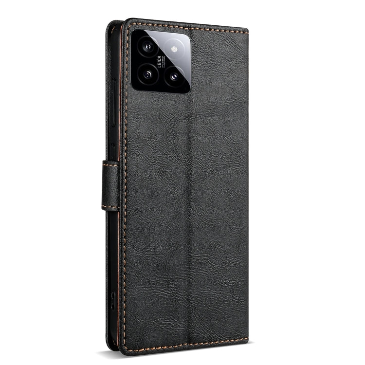 For Xiaomi 14 N.BEKUS CSJ-P1 Solid Color Leather Phone Case(Black) - 14 Cases by N.BEKUS | Online Shopping South Africa | PMC Jewellery | Buy Now Pay Later Mobicred