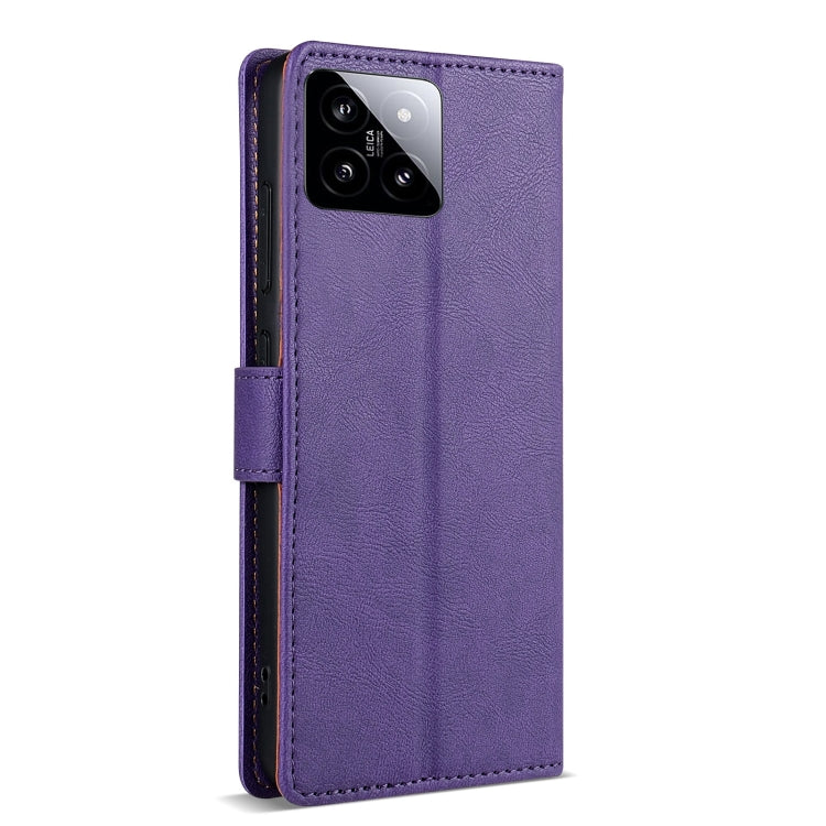 For Xiaomi 14 N.BEKUS CSJ-P1 Solid Color Leather Phone Case(Purple) - 14 Cases by N.BEKUS | Online Shopping South Africa | PMC Jewellery | Buy Now Pay Later Mobicred