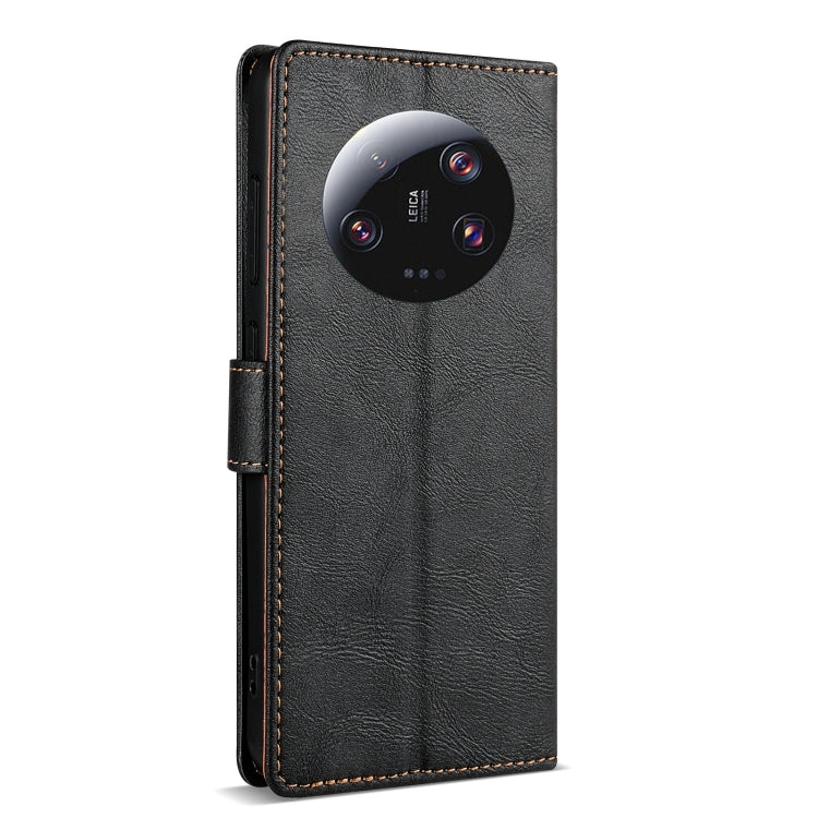 For Xiaomi 14 Ultra N.BEKUS CSJ-P1 Solid Color Leather Phone Case(Black) - 14 Ultra Cases by N.BEKUS | Online Shopping South Africa | PMC Jewellery | Buy Now Pay Later Mobicred