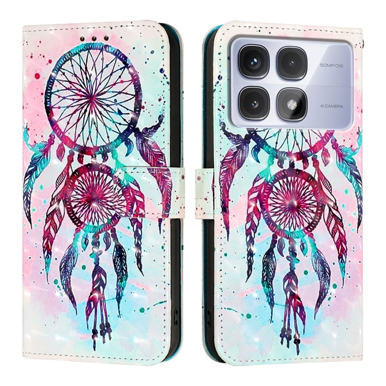 For Redmi K70 Ultra 5G Global 3D Painting Horizontal Flip Leather Phone Case(Color Drop Wind Chimes) - Xiaomi Cases by PMC Jewellery | Online Shopping South Africa | PMC Jewellery | Buy Now Pay Later Mobicred