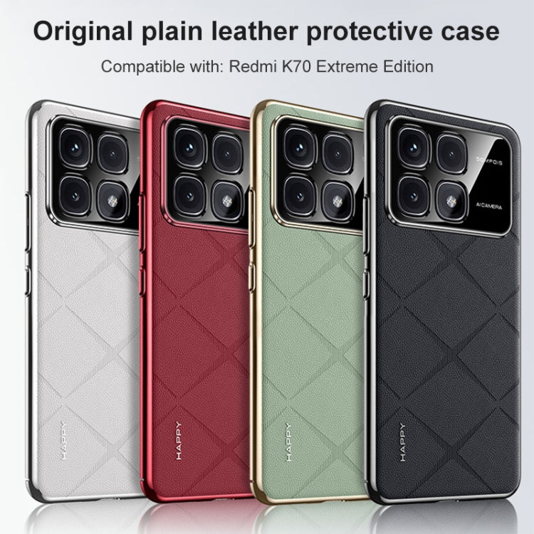For Redmi K70 / K70 Pro Plain Leather PC Phone Case(Black) - Xiaomi Cases by PMC Jewellery | Online Shopping South Africa | PMC Jewellery | Buy Now Pay Later Mobicred