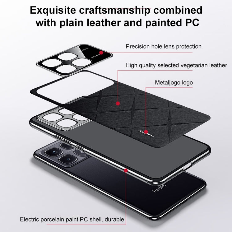 For Redmi K70 / K70 Pro Plain Leather PC Phone Case(Black) - Xiaomi Cases by PMC Jewellery | Online Shopping South Africa | PMC Jewellery | Buy Now Pay Later Mobicred