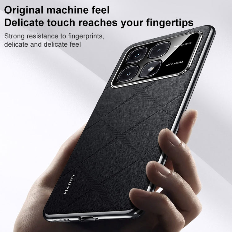 For Redmi K70 / K70 Pro Plain Leather PC Phone Case(Black) - Xiaomi Cases by PMC Jewellery | Online Shopping South Africa | PMC Jewellery | Buy Now Pay Later Mobicred