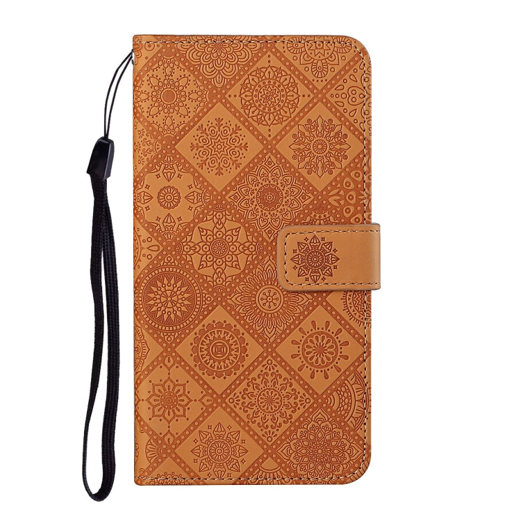 For Samsung Galaxy S25+ 5G Ethnic Style Embossed Pattern Leather Phone Case(Brown) - Galaxy S25+ 5G Cases by PMC Jewellery | Online Shopping South Africa | PMC Jewellery | Buy Now Pay Later Mobicred