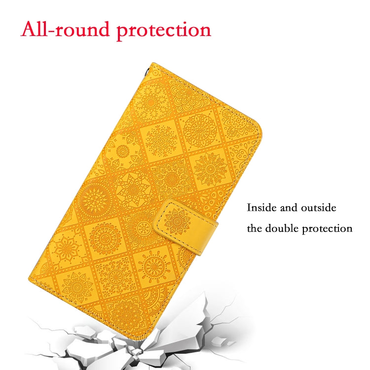 For Samsung Galaxy S25 Ultra 5G Ethnic Style Embossed Pattern Leather Phone Case(Yellow) - free shipping - PMC Jewellery - Order now!