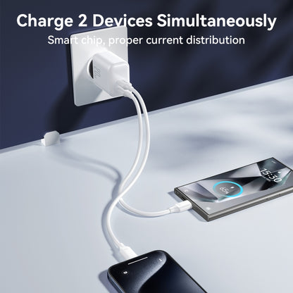 JOYROOM JR-TCF12 20W Dual USB-C / Type-C Fast Charger, Specification:EU Plug(White) - USB Charger by JOYROOM | Online Shopping South Africa | PMC Jewellery | Buy Now Pay Later Mobicred