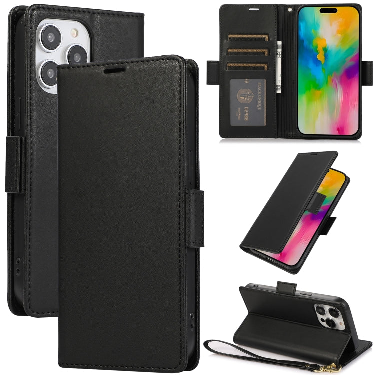 For iPhone 16 Pro Max Side Buckle RFID Anti-theft Leather Phone Case(Black) - iPhone 16 Pro Max Cases by PMC TechLife | Online Shopping South Africa | PMC TechLife | Buy Now Pay Later Mobicred