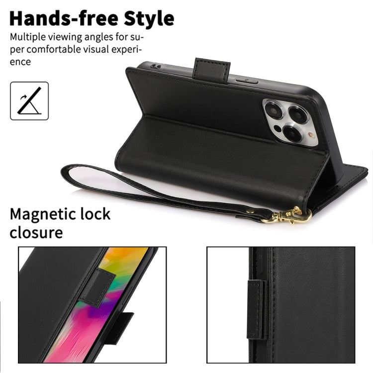 For iPhone 16 Pro Max Side Buckle RFID Anti-theft Leather Phone Case(Black) - iPhone 16 Pro Max Cases by PMC TechLife | Online Shopping South Africa | PMC TechLife | Buy Now Pay Later Mobicred