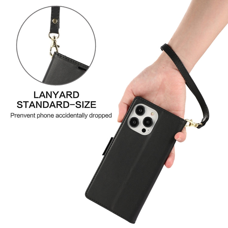 For iPhone 16 Pro Max Side Buckle RFID Anti-theft Leather Phone Case(Black) - iPhone 16 Pro Max Cases by PMC TechLife | Online Shopping South Africa | PMC TechLife | Buy Now Pay Later Mobicred