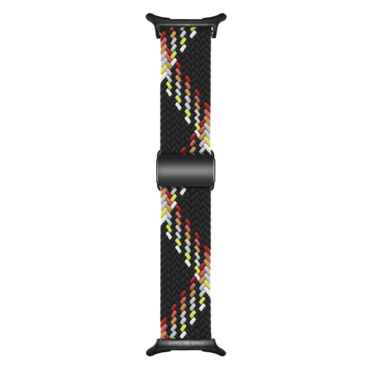 For Samsung Galaxy Watch Ultra 47mm Nylon Loop Magnetic Buckle Watch Band(Black Rainbow) - Watch Bands by PMC Jewellery | Online Shopping South Africa | PMC Jewellery | Buy Now Pay Later Mobicred