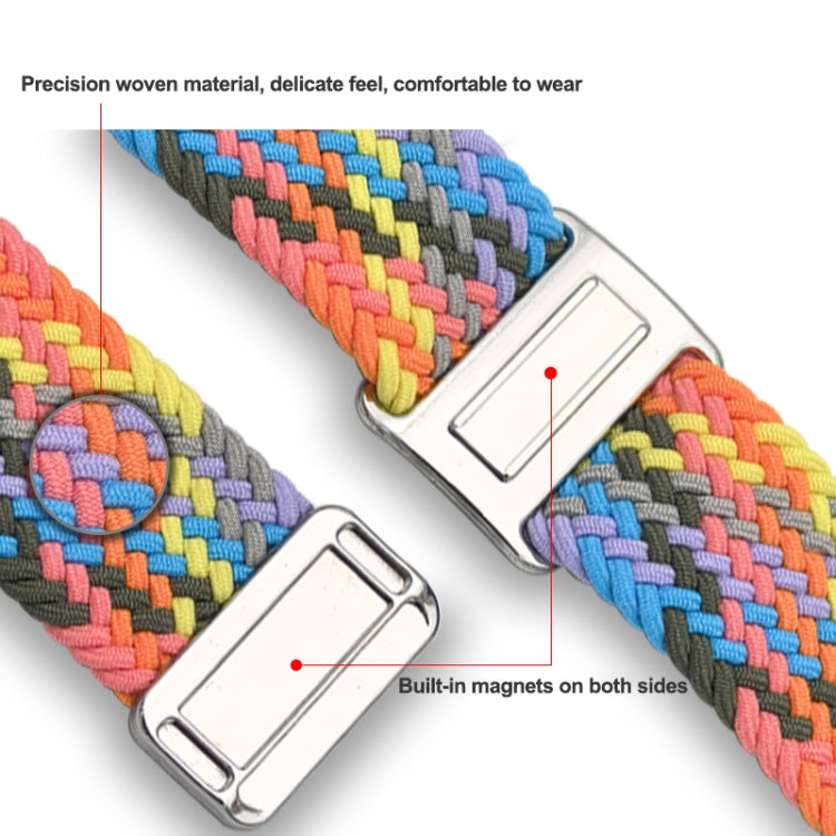 For Samsung Galaxy Watch Ultra 47mm Nylon Loop Magnetic Buckle Watch Band(White Rainbow) - Watch Bands by PMC Jewellery | Online Shopping South Africa | PMC Jewellery | Buy Now Pay Later Mobicred