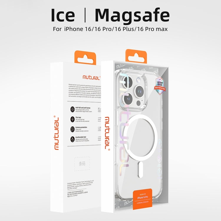 For iPhone 16 Plus Mutural Ice Series MagSafe Magnetic TPU Phone Case(Transparent) - free shipping - PMC TechLife - Order now!