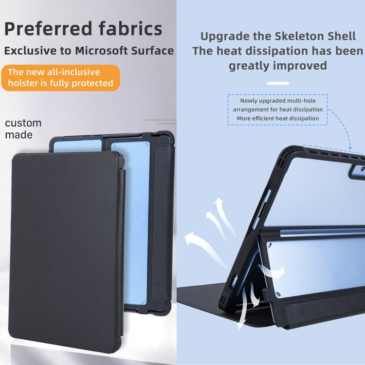 For Microsoft Surface Pro 9 / 10 / 11 Conjoined Acrylic Leather Tablet Case(Black) - Others by PMC TechLife | Online Shopping South Africa | PMC TechLife | Buy Now Pay Later Mobicred